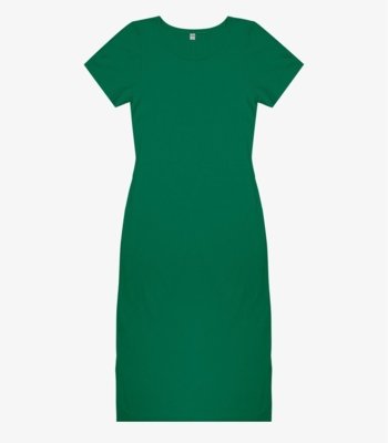 Vestido Midi Ribana Canelada Básico Rovitex Verde
