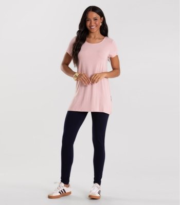 Blusa Básica Alongada Feminina Rovitex Rosa