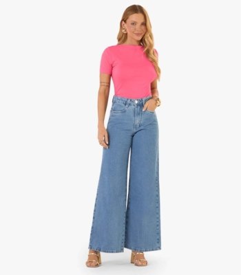 Blusa Feminina Decote Canoa Básica Ribana Rovitex Rosa