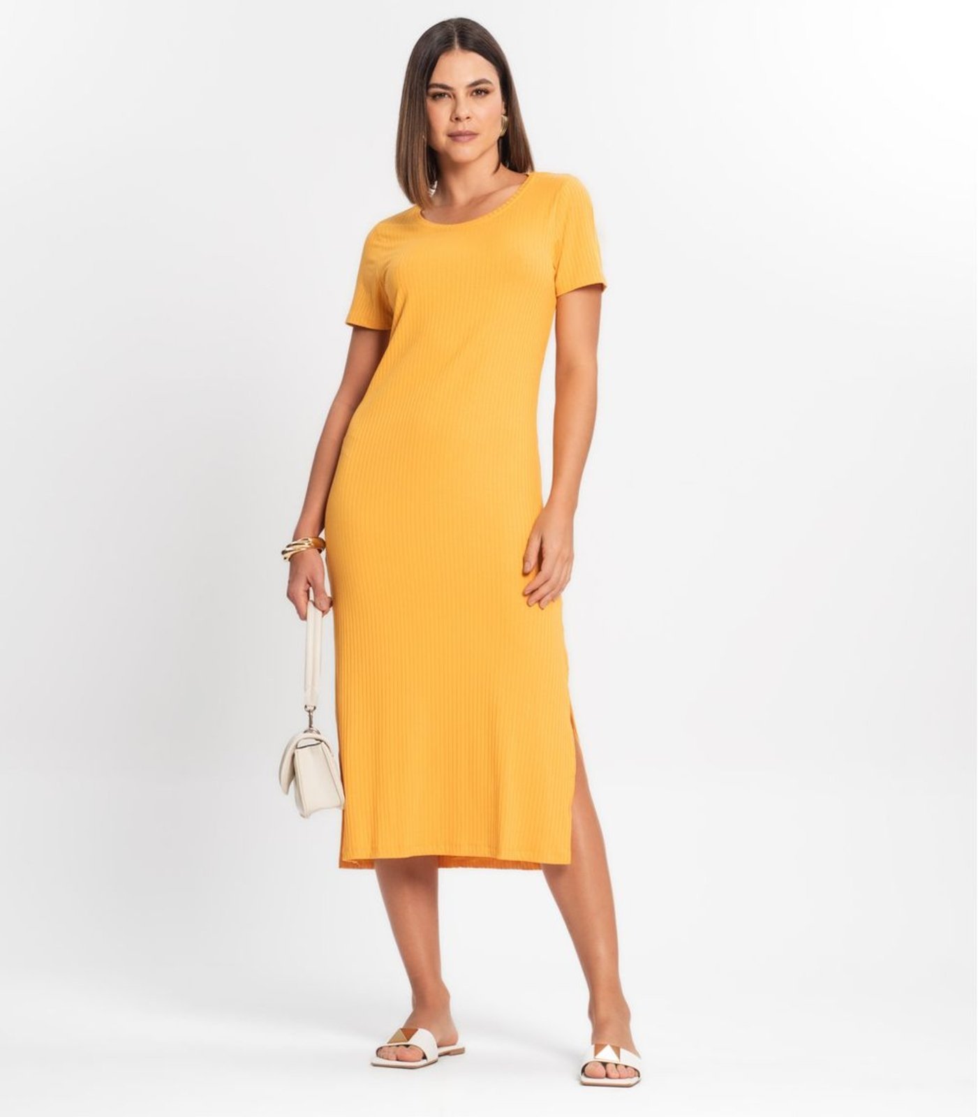 Vestido basico hot sale amarelo