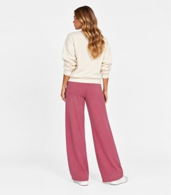 Calça Feminina Em Moletom Com Bolsos Rovitex Rosa
