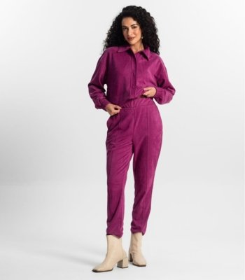 Calça Feminina Em Suede Rovitex Roxo