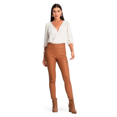 Calça Feminina Rovitex Ponto Roma Caramelo