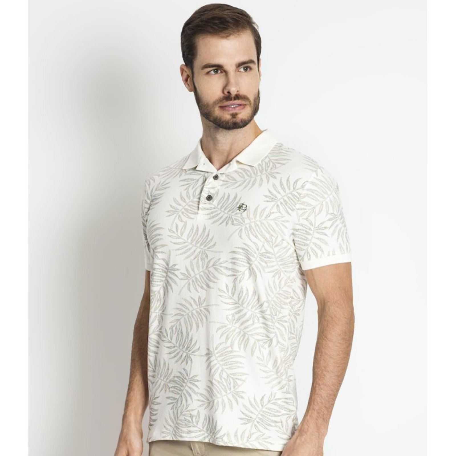 camiseta polo masculina estampada