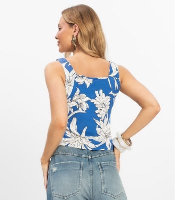 Conjunto Regata com Shorts Feminino Rovitex Azul