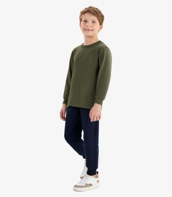 Calça Infantil Moletom Básica Rovitex Kids Azul