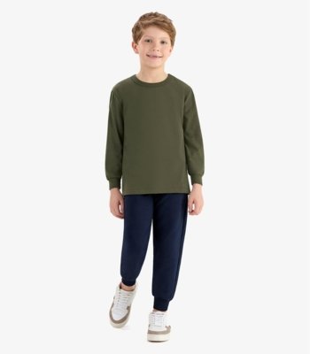 Calça Infantil Moletom Básica Rovitex Kids Azul