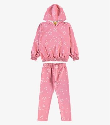 Conjunto Blusão com Capuz e Legging Rovi Kids Rosa