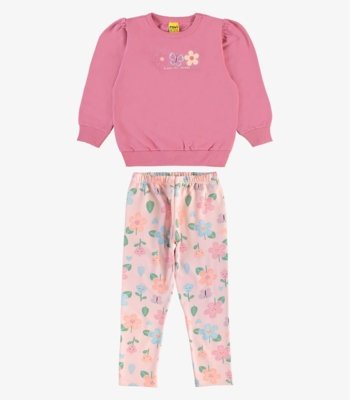 Conjunto Moletom Blusão Com Calça Rovi Kids Rosa