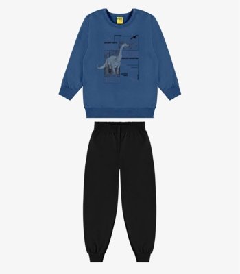 Kit Conjunto Blusão Com Calça Rovi Kids Azul