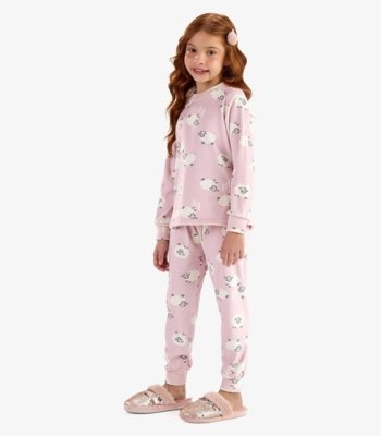 Pijama Fleece Comfort Rovi Kids Rosa