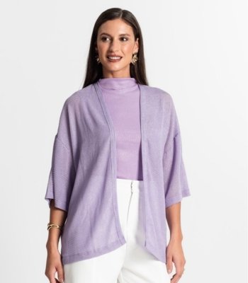 Kimono Feminino Com Brilho Rovitex Roxo