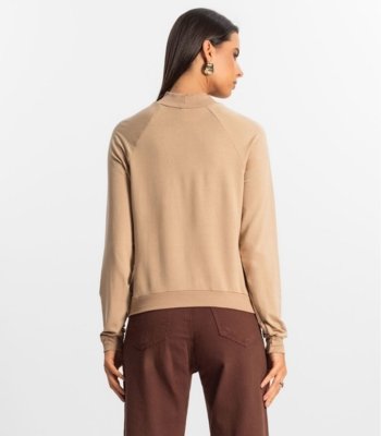 Moletom Raglan Feminino Rovitex Marrom