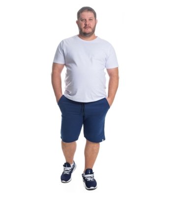 Bermuda Masculina Moletom Plus Size Select Azul