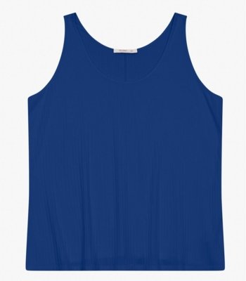 Regata Plus Size Em Ribana Canelada Secret Glam Azul