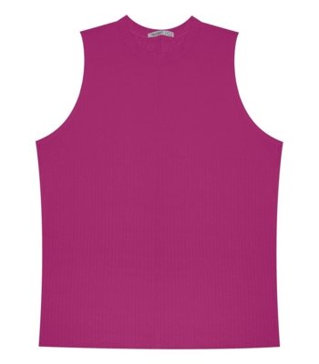 Regata Plus Size Em Ribana Canelada Secret Glam Roxo