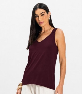 Regata Alça Franzida Feminino Rovitex Roxo
