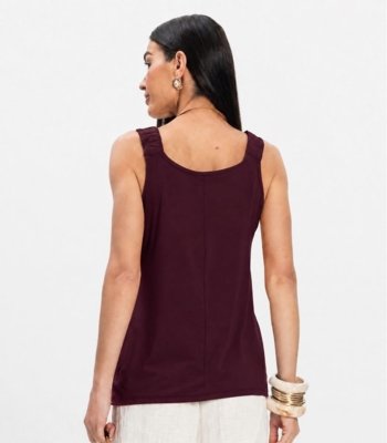 Regata Alça Franzida Feminino Rovitex Roxo