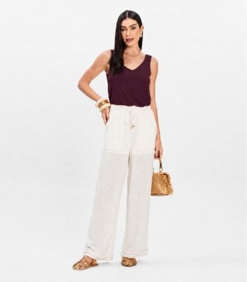 Regata Alça Franzida Feminino Rovitex Roxo