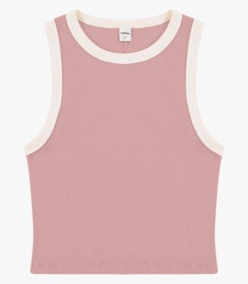 Regata Feminina Básica Ribana Com Detalhe Rovitex Rosa