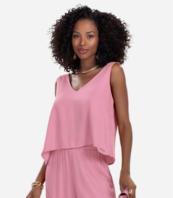 Regata Feminina de Viscose Rovitex Rosa