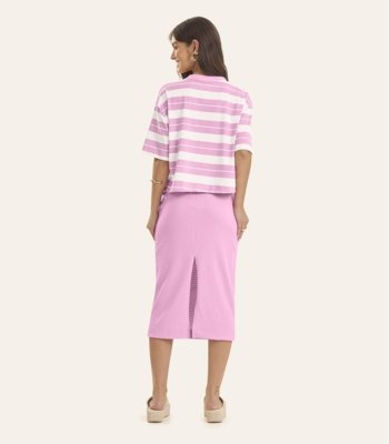 Saia Super Midi Feminina Rovitex Rosa