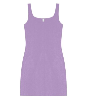 Vestido Curto em Ribana Canelada Rovitex Roxo