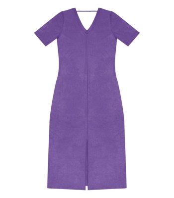 Vestido Midi Ribana Canelada Lurex Rovitex Roxo