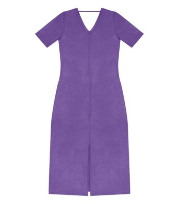 Vestido Midi Ribana Canelada Lurex Rovitex Roxo