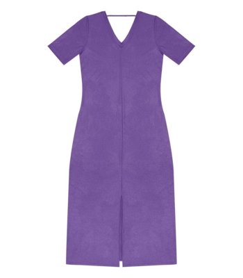 Vestido Midi Ribana Canelada Lurex Rovitex Roxo