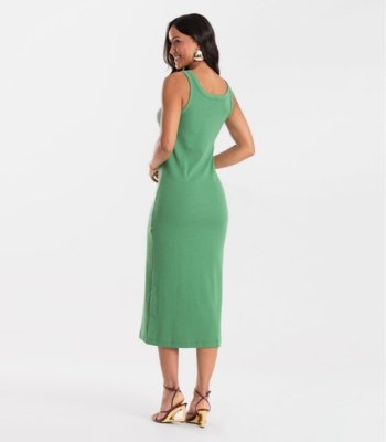 Vestido Midi em Ribana Rovitex Verde