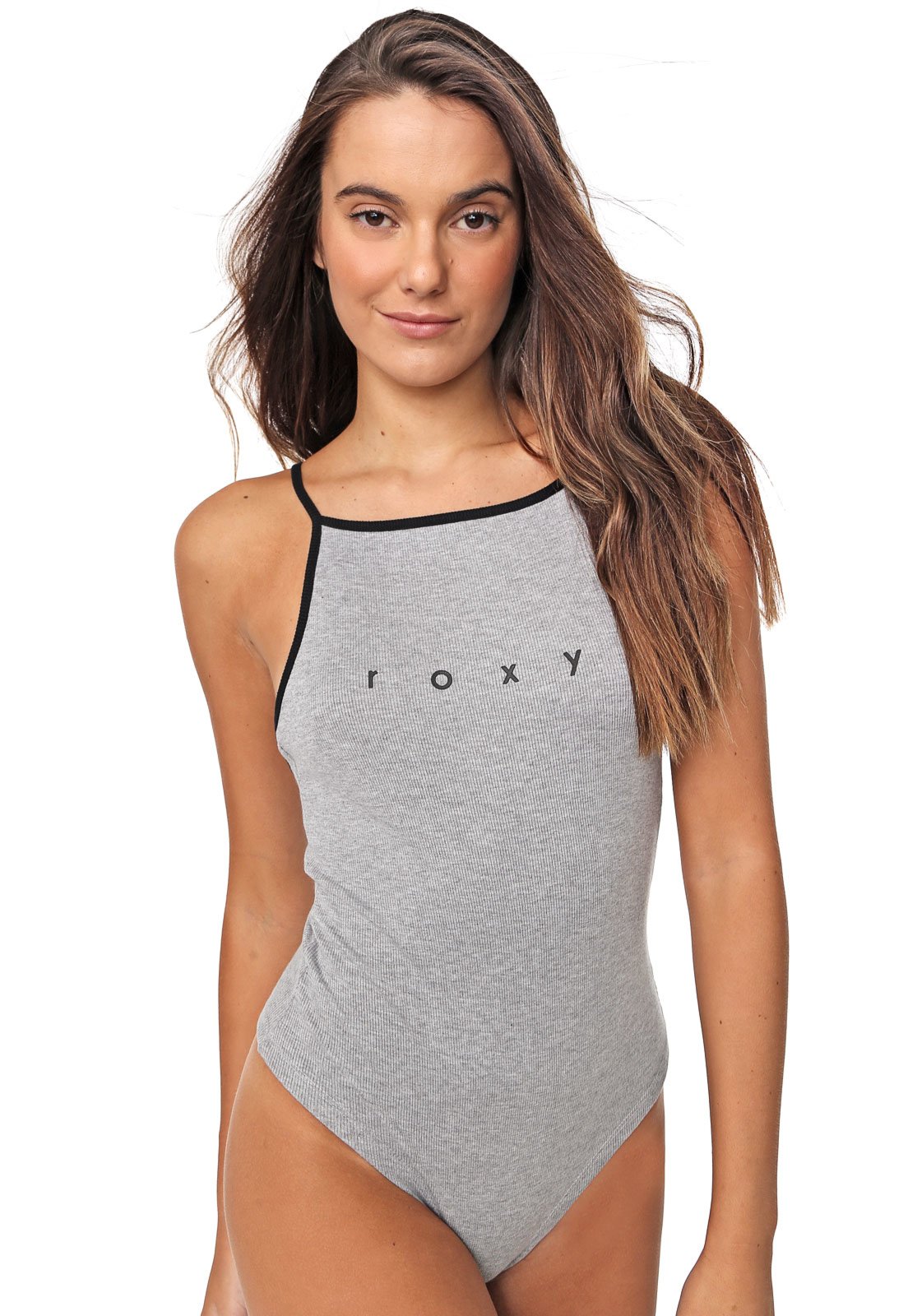 Body Roxy Bae Time Cinza - Compre Agora