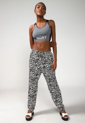 Regata Cropped Roxy Work This Time Cinza