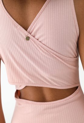 Vestido Feminino Roxy Good Keepsake Curto Canelado Rosa