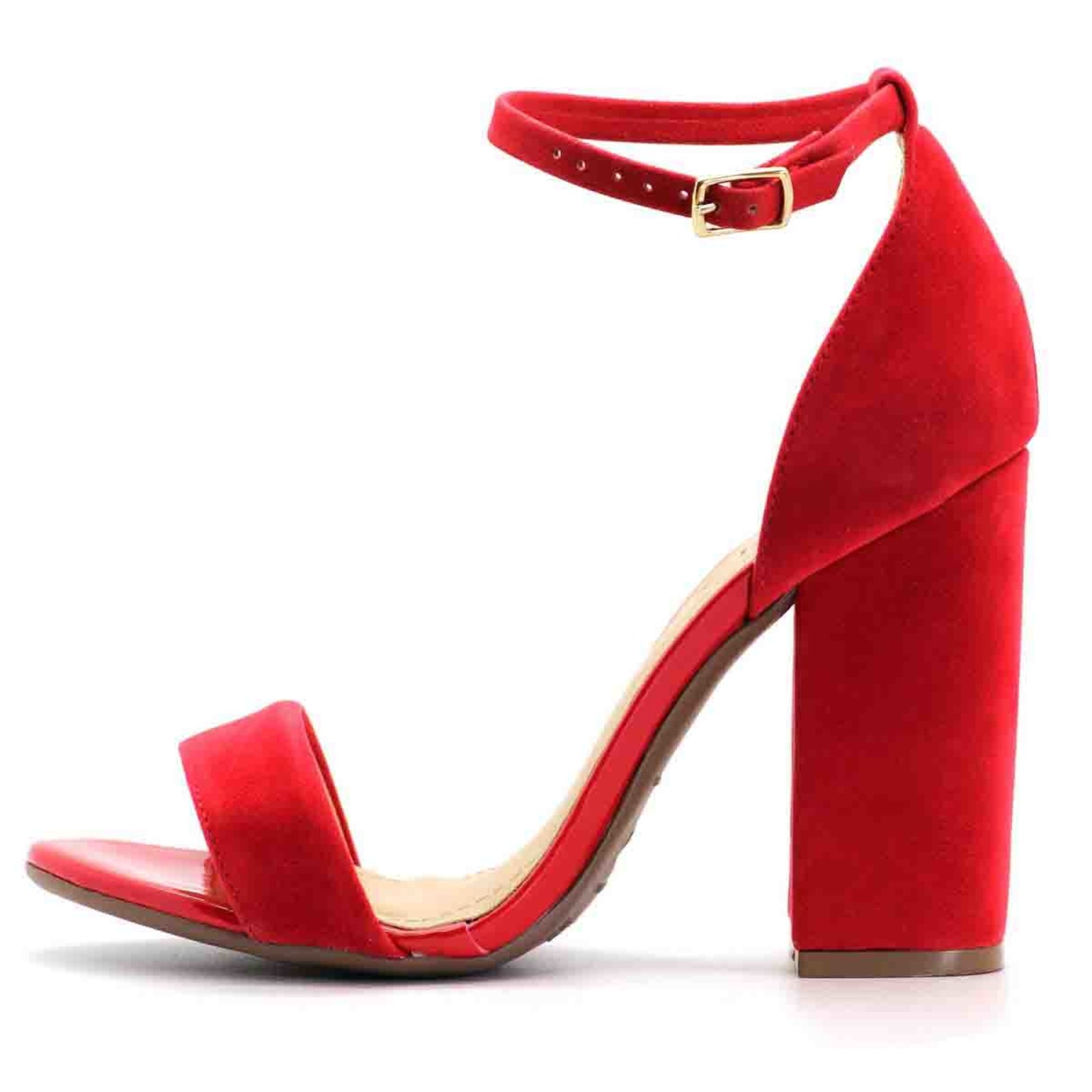 sandalia de salto vermelho