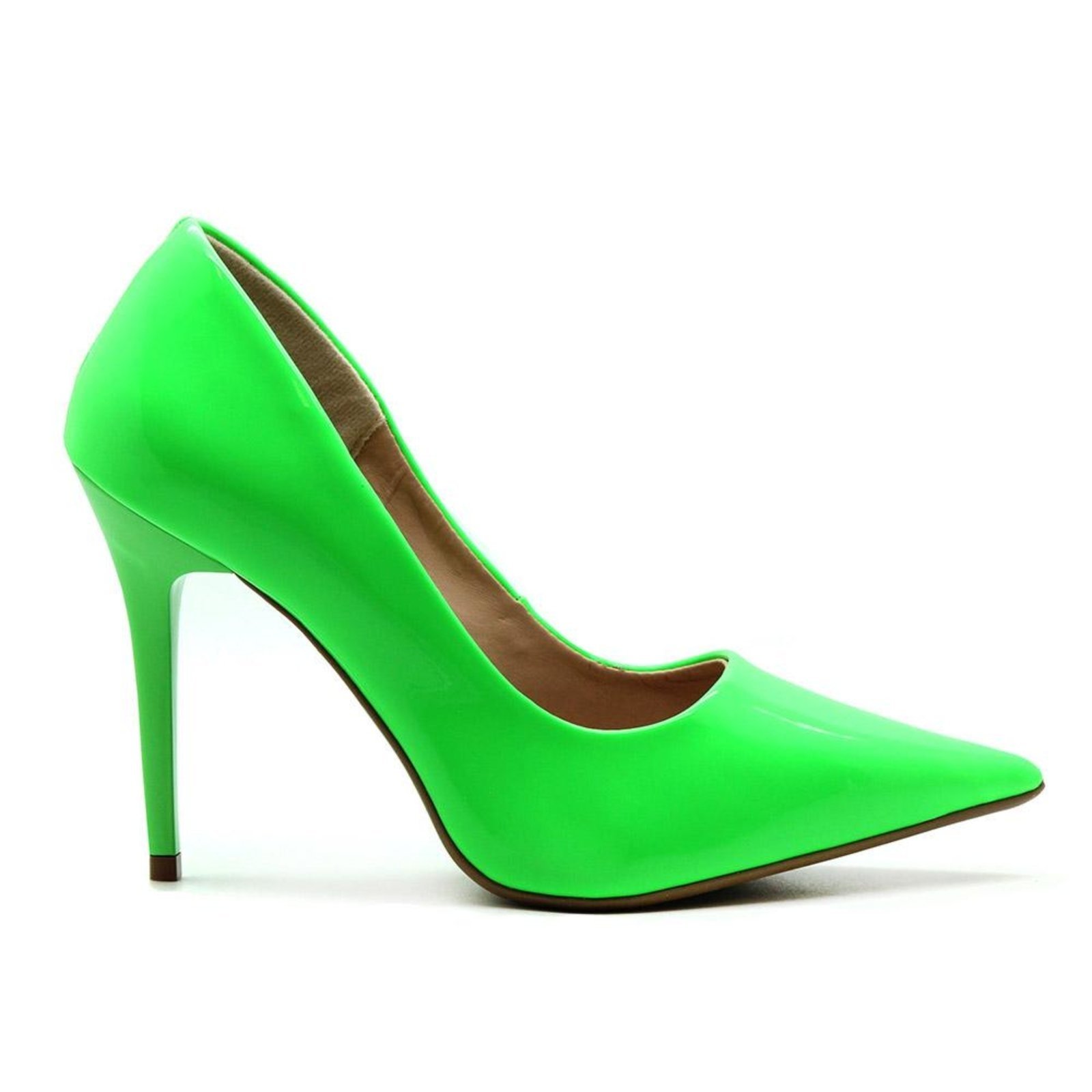 scarpin verde fluorescente