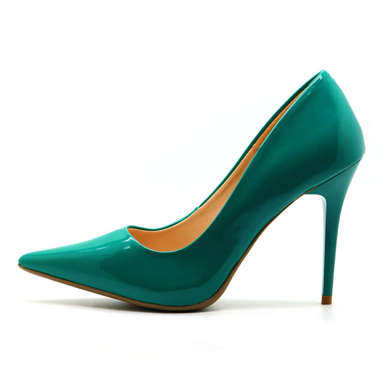 scarpin verde verniz