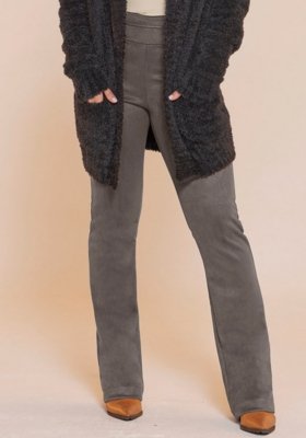 Calça Rudély Suede Boot Cut Grafite