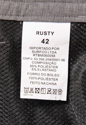 Bermuda Masculina Rusty Modelagem Reta Cinza