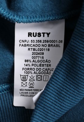 Blusa de Moletom Fechada Masculina Rusty Color Azul