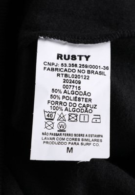 Blusa de Moletom Fechada Masculina Rusty Target Preta