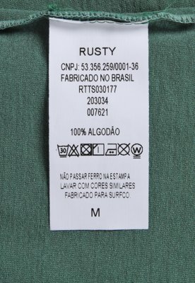 Camiseta Masculina Rusty Esp Color Box Verde