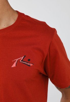 Camiseta Masculina Rusty Silk Rise Vermelha
