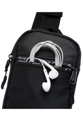 Shoulder Bag Pochete Tiracolo Transversal Reforçada Preta Rusty