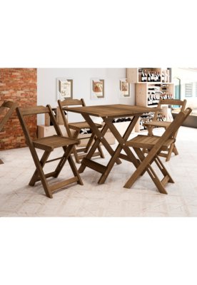 Conjunto Mesa Ambar c/ 4 cadeiras Naturale RV Móveis Menor preço em Conjunto Mesa Ambar c/ 4 cadeiras Naturale RV Móveis