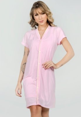 Camisola com Robe Serra e Mar Modas Malha Lisa Cíntia Rosa