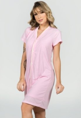 Camisola com Robe Serra e Mar Modas Malha Lisa Cíntia Rosa