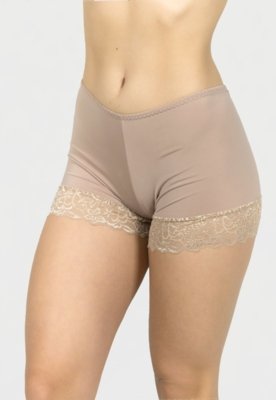 Short com Renda Serra e Mar Modas Lingerie Anágua Bege