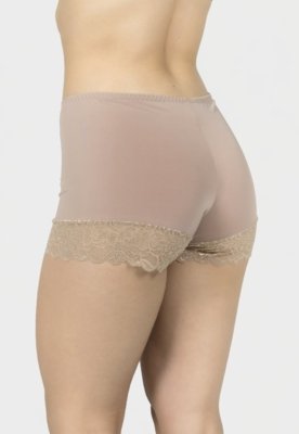Short com Renda Serra e Mar Modas Lingerie Anágua Bege