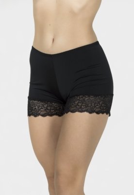Short com Renda Serra e Mar Modas Lingerie Anágua Preto